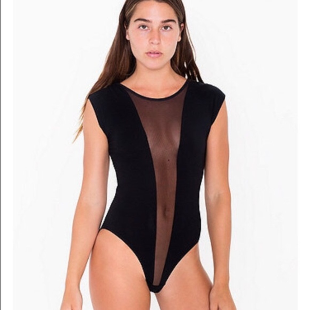Women’s American apparel black mesh bodysuit